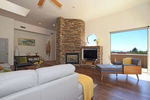 TV, fireplace, offices