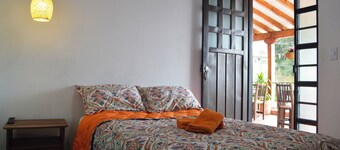 Room-balconies of the Casona Hostel