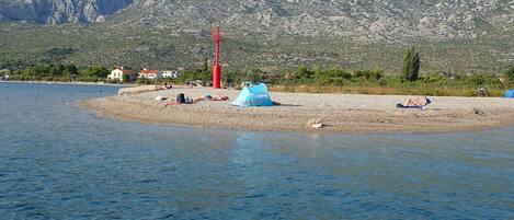 Beach nearby, sun-loungers