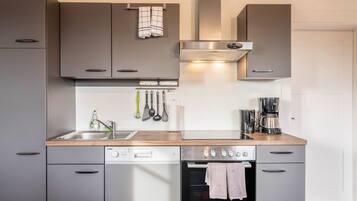 Fridge, oven, stovetop, dishwasher