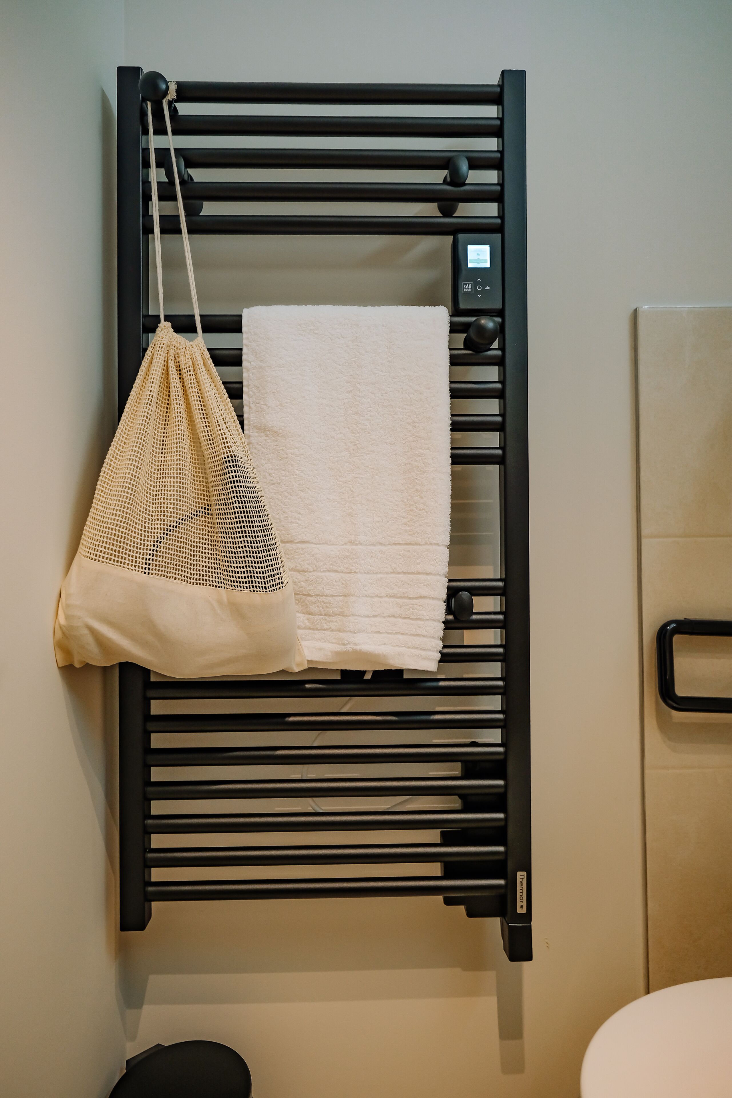 shower, eco-friendly toiletries, hair dryer, towels