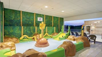 Indoor pool, outdoor pool, open noon to 8:00 PM, sun loungers