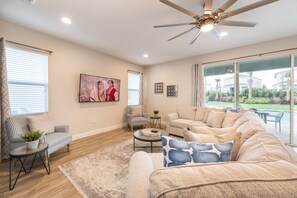 TV - Posh Home with Media and Game Room near Disney with Waterpark & Resort Access. (Reunion)
