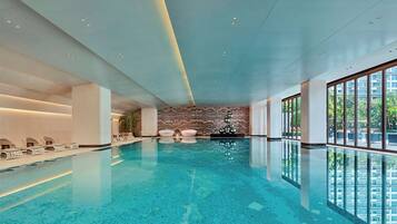 Indoor pool, seasonal outdoor pool, sun loungers