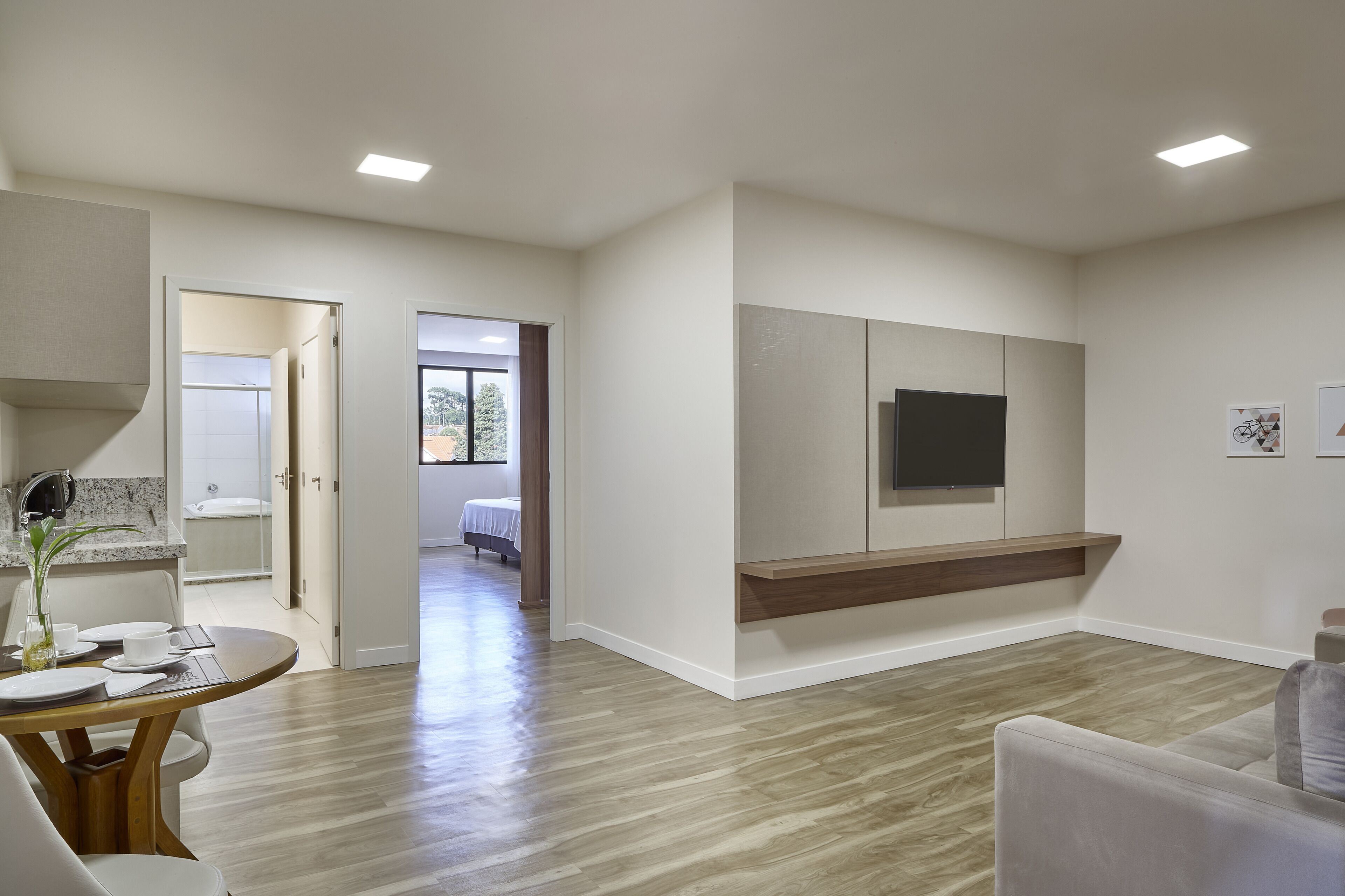 luxury studio suite, 1 king bed with sofa bed, jetted tub | living room | 43-inch led tv with cable channels, tv, toys