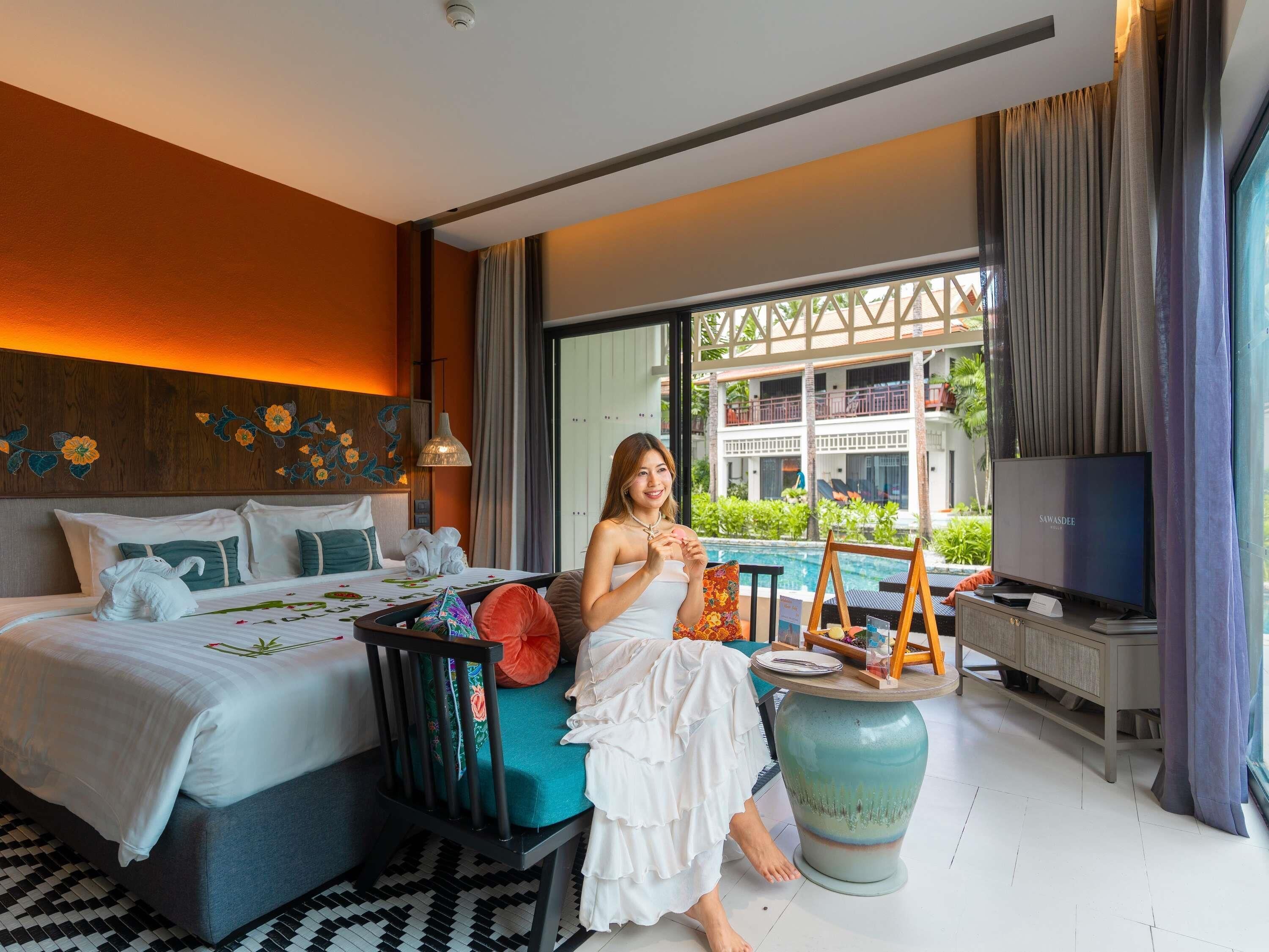 Habitación Deluxe, 1 cama King size, acceso a la alberca | Ropa de cama de alta calidad, minibar y decoración personalizada 