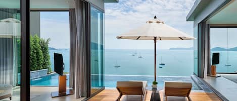 Villa, 2 chambres, vue sur la mer (24 hrs. butler service) | 1 chambre, minibar, coffre-fort, décor unique