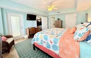 3 bedrooms, desk, iron/ironing board, travel cot