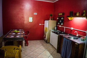 Fridge, microwave, oven, toaster