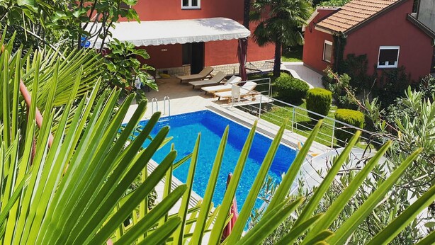 Pool - Villa Ella Opatija, Croatia, Mediterranean stone house with heated swimming pool (Pobri)