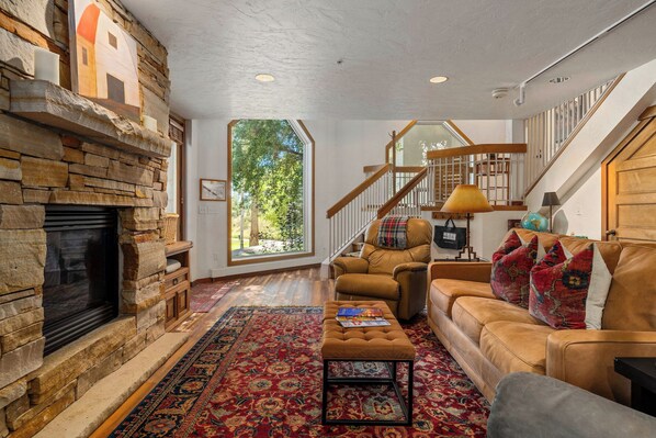 TV, fireplace, stereo