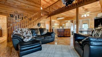 Smart TV, fireplace, DVD player, ping pong