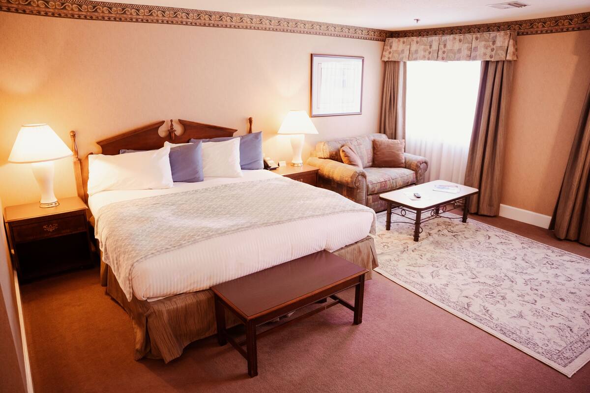 Desk, blackout curtains, iron/ironing board, free WiFi