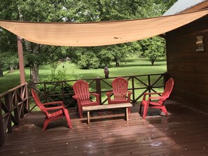 Terrace/patio - Spacious Choestoe Village Cabin, Mountains of Northeast GA
License # 014514 (Blairsville)