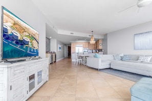 Smart TV, DVD player, table tennis, books