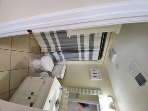 Hair dryer, towels