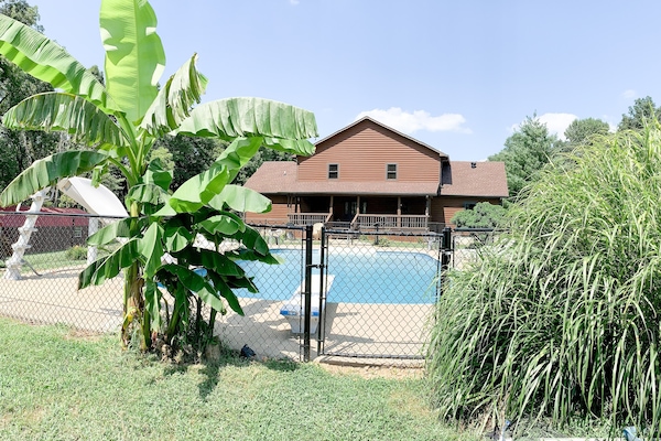 Back of house with private pool