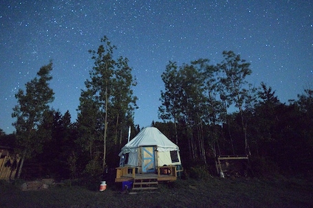 Exterior. Escape to Nature: Cozy Yurt on a Heritage Farm with Trails, Pond, & Sauna