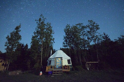 Escape to Nature: Cozy Yurt on a Heritage Farm with Trails, Pond, & Sauna