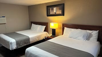 Desk, laptop workspace, free WiFi, bed sheets