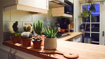 House (2 Bedrooms) | Private kitchen | Fridge, microwave, toaster, cookware/dishes/utensils