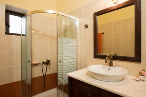 Comfort Villa | Bathroom - Amazing Stone Villa - Stunning View (Apokoronas)