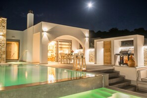 Front of property – evening/night - Panoramic Seaview Villas (Rethymno)