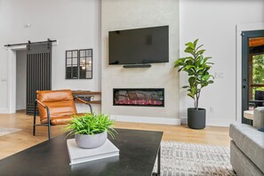 Smart TV, fireplace, table football, offices