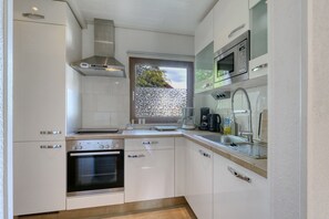 Kühlschrank, Mikrowelle, Ofen, Herdplatte