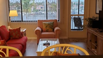 Een televisie, een dvd-speler en boeken