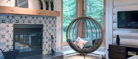 TV, fireplace, offices