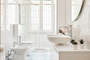 Shower, hair dryer, bidet - GuestHost - The apartment is located on the first floor of a building without a lift.There are 31 steps.In 50 square meters of space, it comfortably accommodates 2 people, with a double bedroom and a sofa in the living room.Balcony. Free uncovered parkin (Bologna)