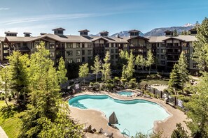 Outdoor pool, a heated pool - Hip Modern Village Condo- Walk to Village Gondola! (Mammoth Lakes)