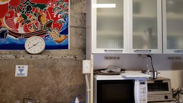 Shared fridge, microwave