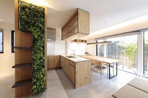 Deluxe Room R111 (2 Bedrooms) Non Smoking | Private kitchen | Full-size fridge, microwave, dishwasher, electric kettle