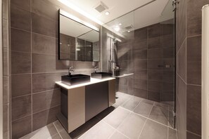 Premium Room R105 (1Bedroom) Non Smoking | Bathroom | Hair dryer, slippers, electronic bidet, towels - Ishitei furano (Furano)
