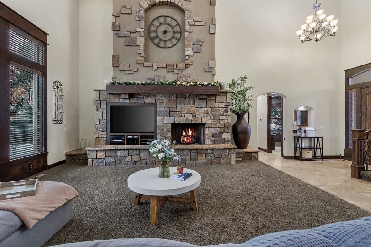 TV, fireplace, video games, books