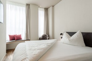 Quarto solteiro conforto | 1 quarto, roupas de cama antialérgicas, quartos à prova de som