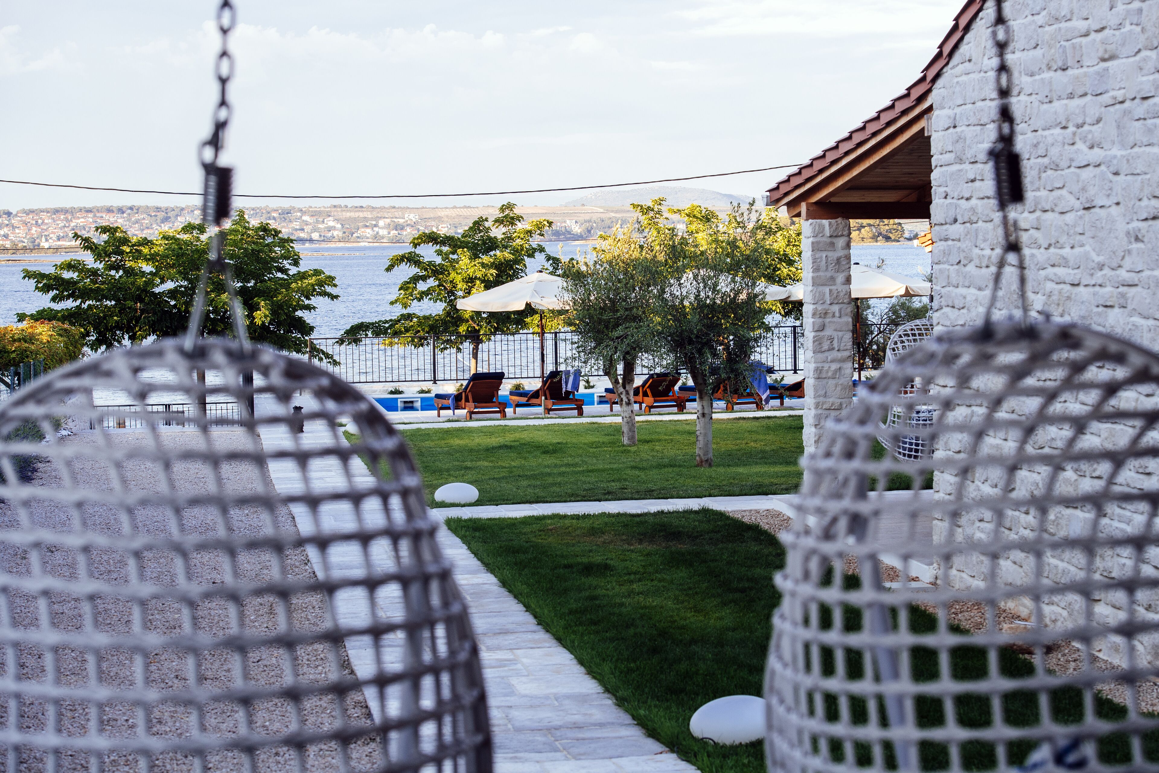 Nhà Deluxe, 2 phòng ngủ, quang cảnh biển, sát bãi biển | Hiên