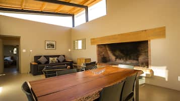Luxury Chalet, Mountain View | Living area | Fireplace