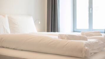 Apartemen Eksklusif, 2 kamar tidur (incl. cleaning fee and city tax) | Seprai katun Mesir, seprai premium, dan bantalan ekstra lembut