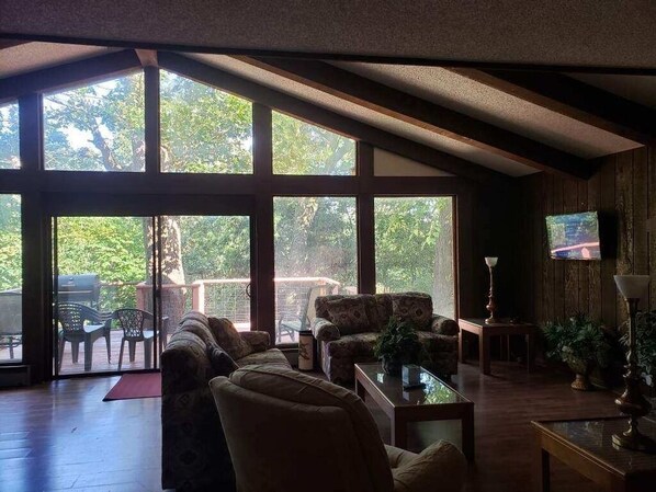 TV connectée, cheminée, lecteur de DVD