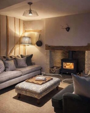 TV, fireplace, offices