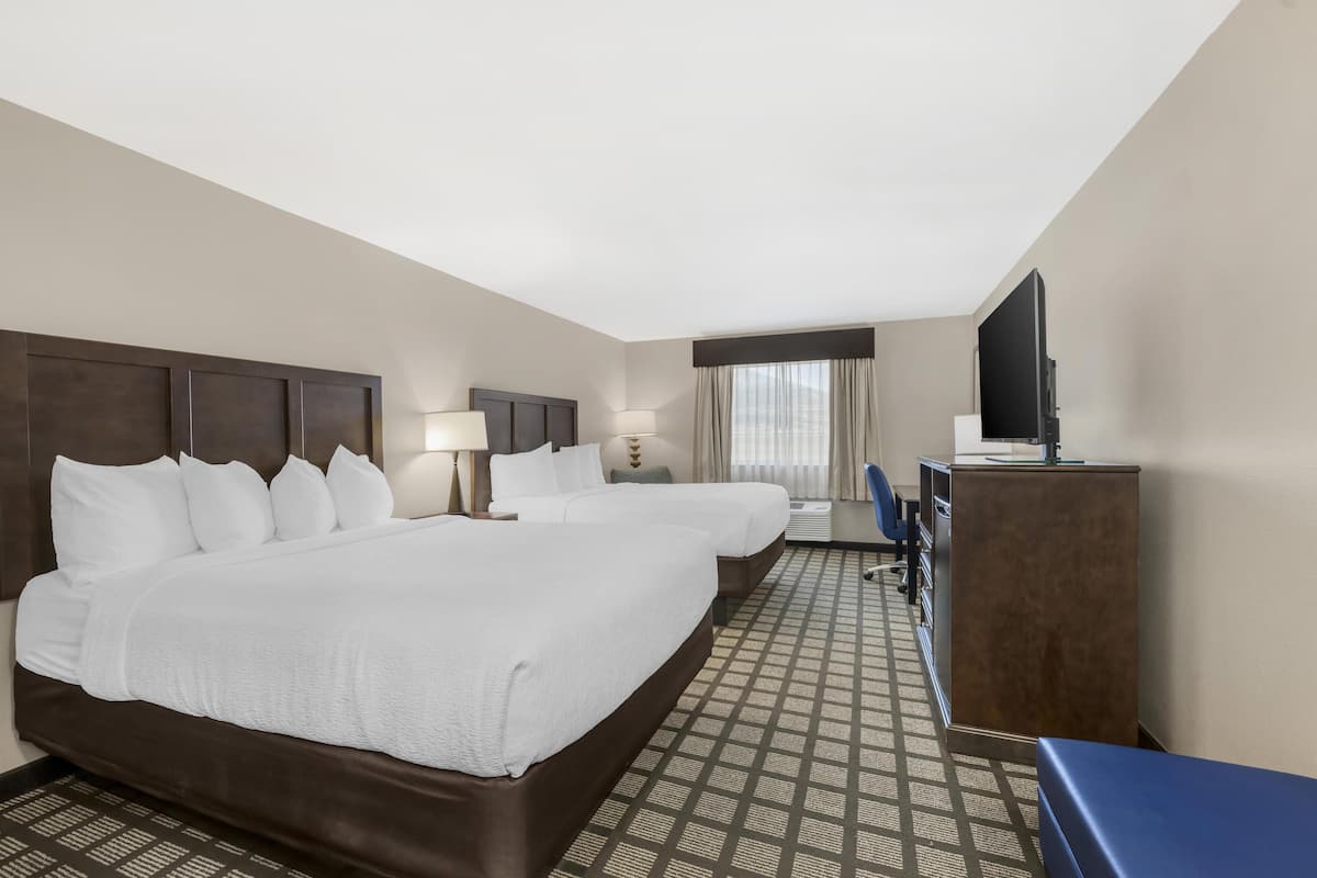 Habitación estándar, 2 camas Queen size, para no fumadores, refrigerador y microondas | Insonorización, wifi gratis y ropa de cama