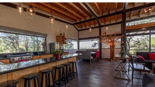 Luxury Chalet | Private kitchen | Coffee/tea maker, full-sized fridge, microwave, oven - Luxury Chalet - Cabin in the Woods @Valle de Bravo 2 (Valle de Bravo)
