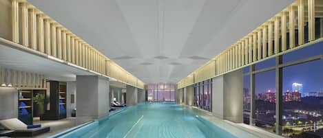 Indoor pool, open 7:00 AM to 10:30 PM, sun loungers