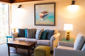 Basic Cabin | Living room | Flat-screen TV - Providence Manor House at Tanglewood (Clemmons)