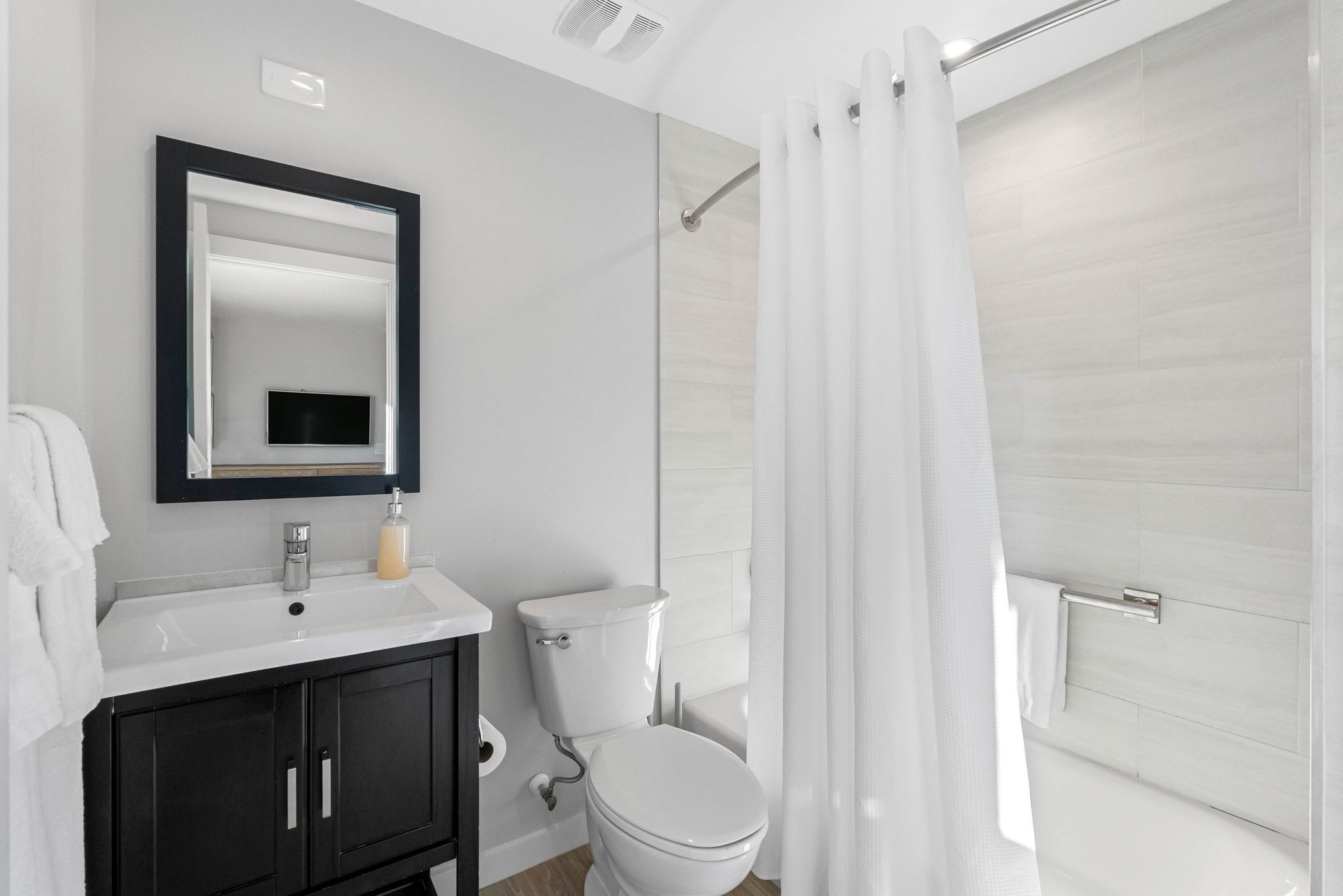 Hair dryer, towels