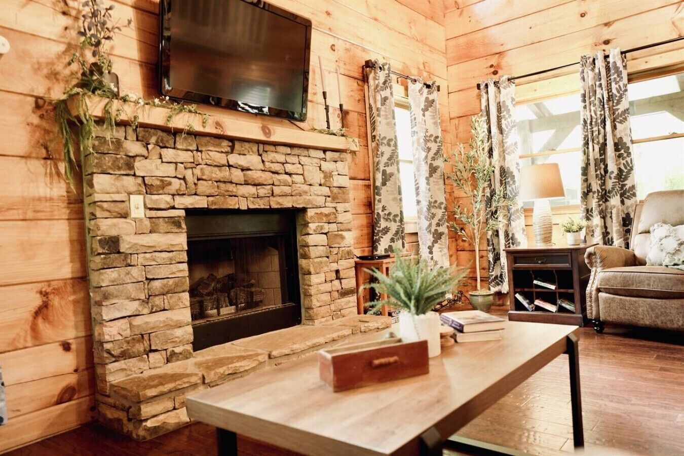 Smart TV, fireplace