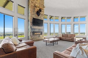 TV, fireplace, video games, DVD player